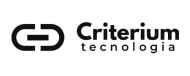 Logotipo na cor cinza da empresa Criterium