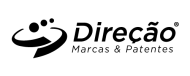 Logotipo na cor cinza da empresa Direção Marcas & Patentes