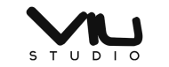 Logotipo na cor cinza da empresa Viu Studio